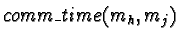 $comm\_time(m_h, m_j)$